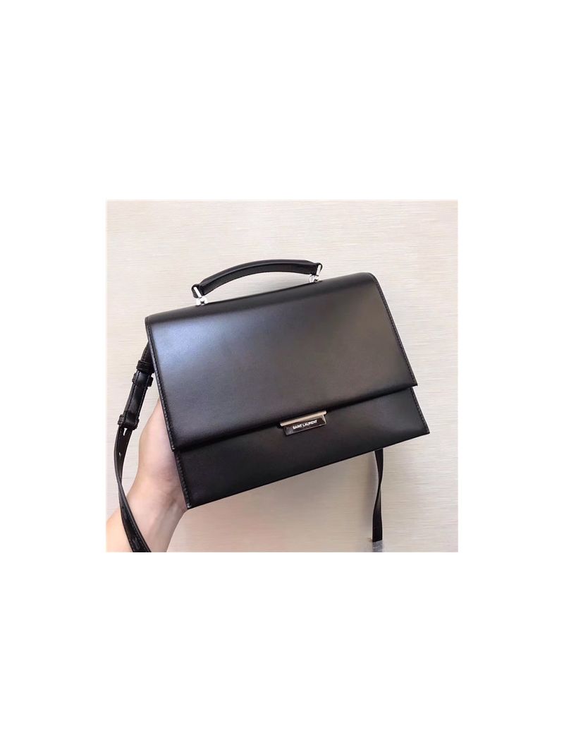 YSL Saint Laurent Babylone Top Handle Bag In black Leather