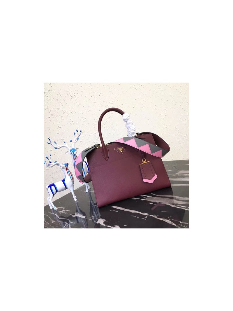 Prada Paradigme garnet and petal pink Bag 1ba102