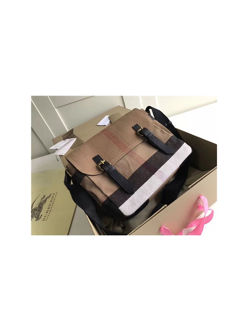 Burberry Small Canvas Check Messenger Bag 40202461