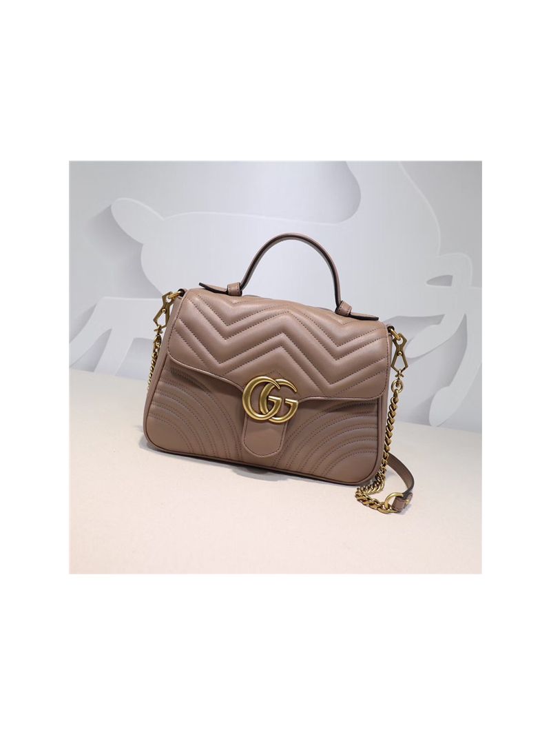 Gucci GG Marmont small top handle bag 498110 light pink