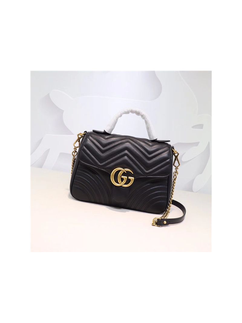Gucci GG Marmont small top handle bag 498110 black