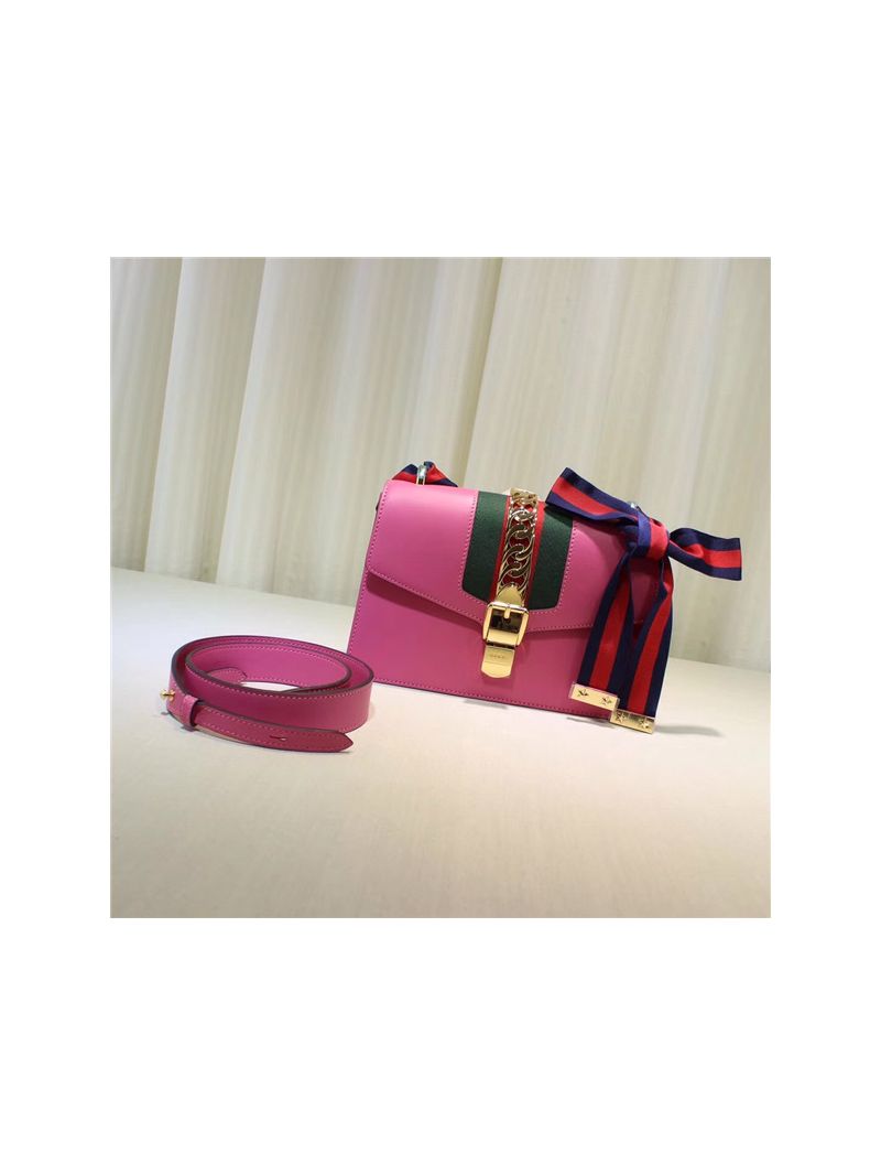 Gucci Sylvie small shoulder bag 421882 pink