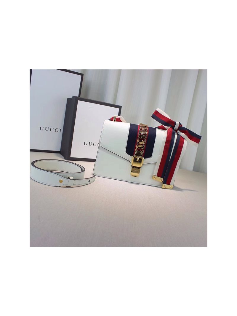 Gucci Sylvie small shoulder bag 421882 white