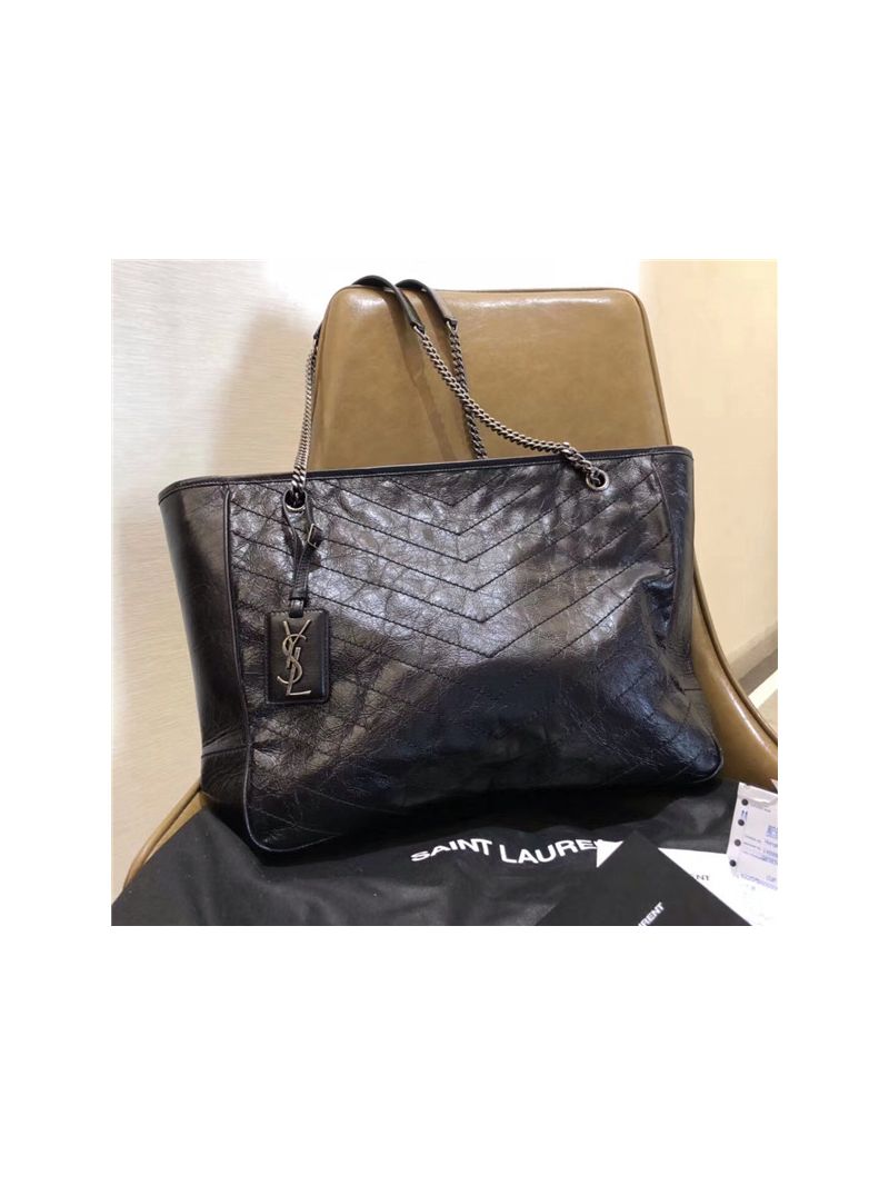 YSL Saint Laurent Niki Large Black Vintage Leather Shopping Bag 5048670
