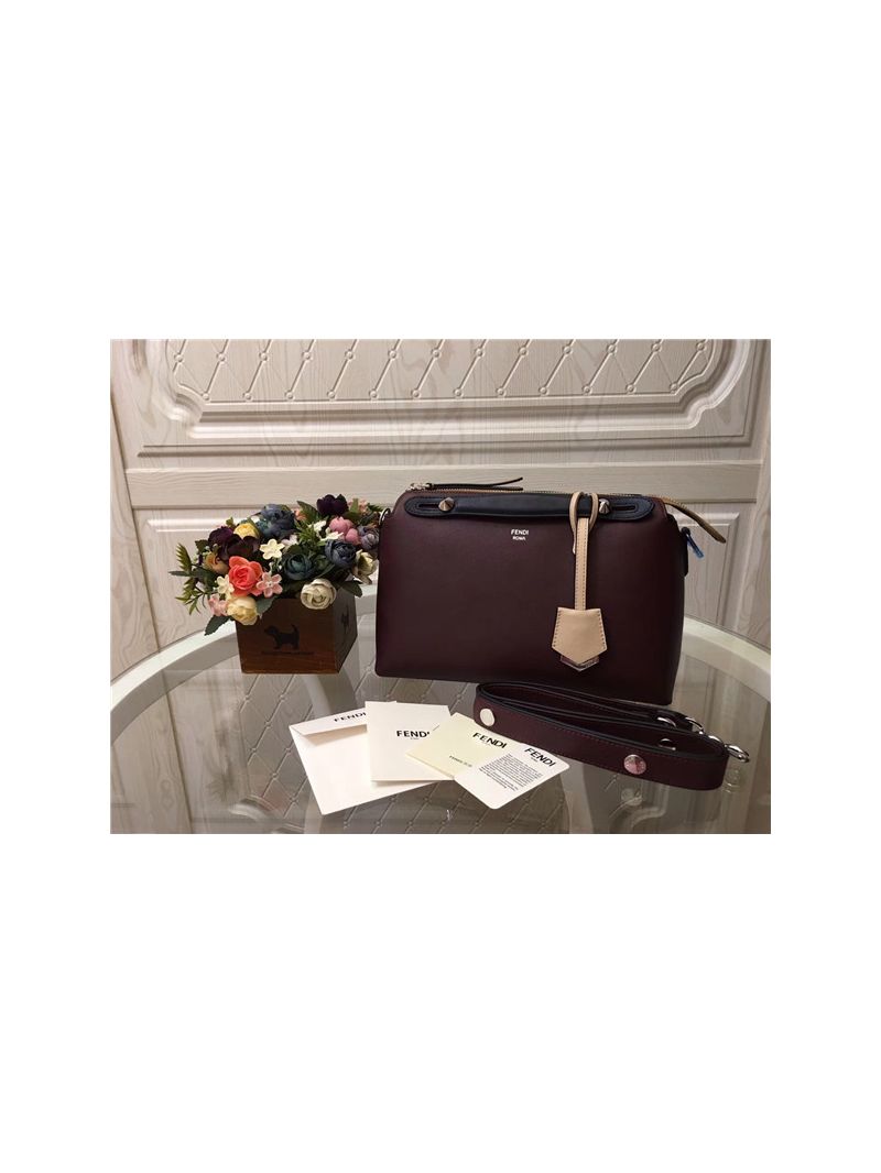 Fendi BY THE WAY Small Boston bag in wine red leather