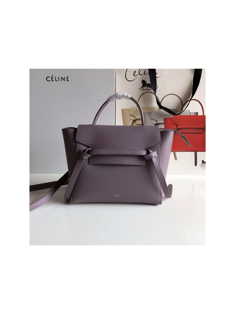 Celine Belt Bag In Purple Grained Calfskin 2 sizes