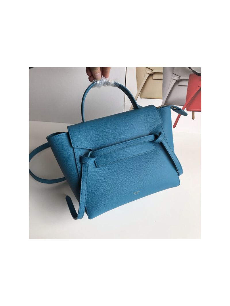 Celine Belt Bag In Medium Blue Grained Calfskin 2 sizes available