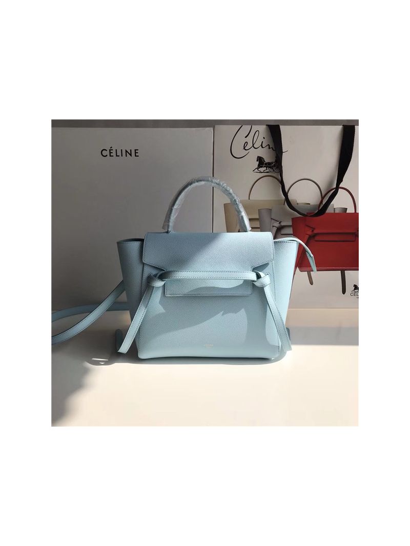 Celine Belt Bag In baby blue Grained Calfskin 2 sizes