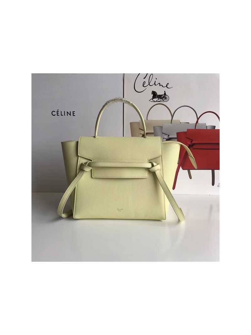 Celine Belt Bag In Light Yellow Grained Calfskin 2 sizes