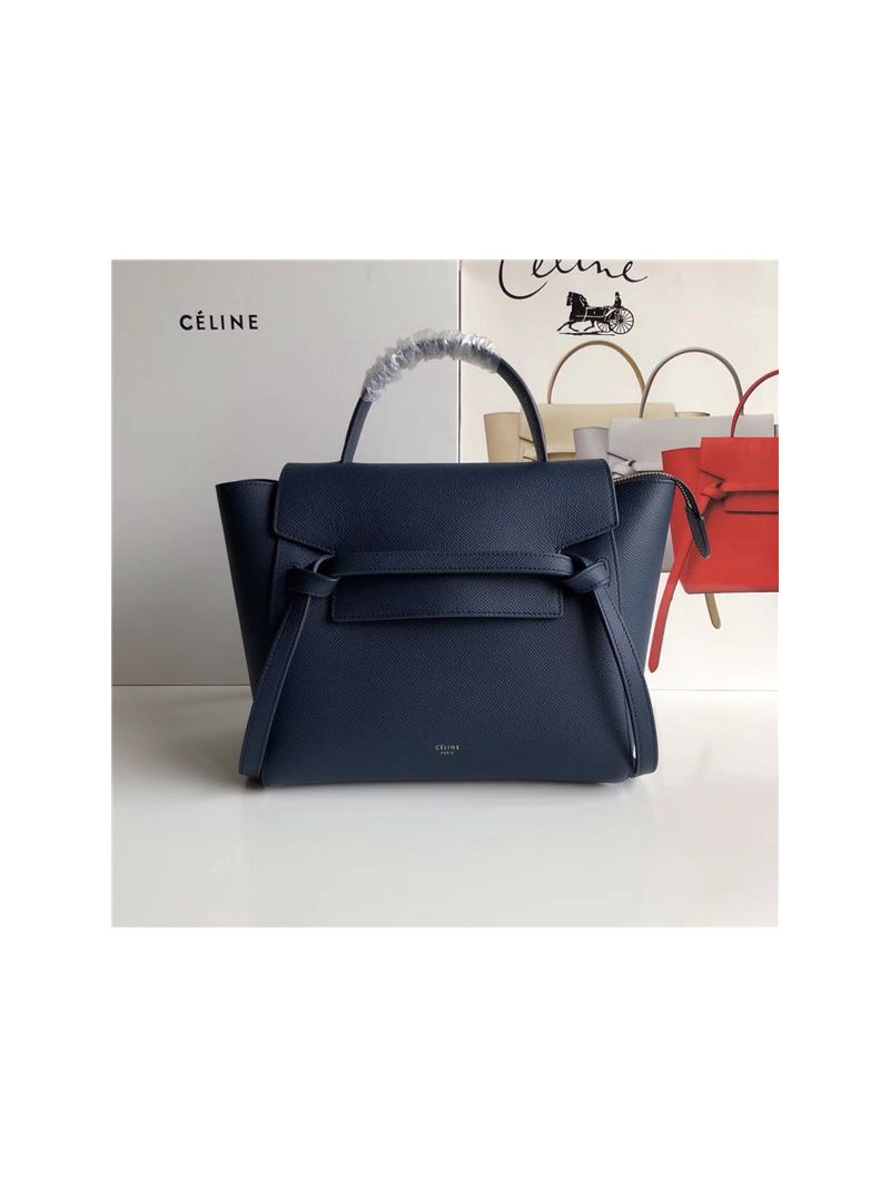 Celine Belt Bag In Navy Grained Calfskin 2 sizes