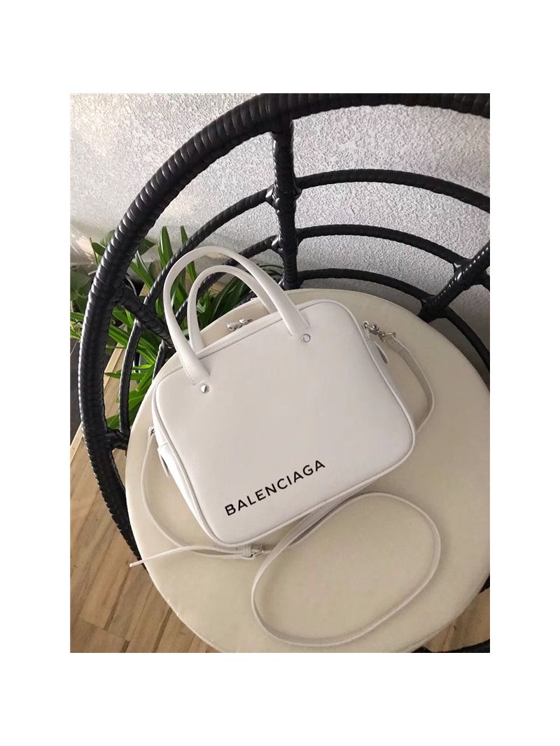 Balenciaga Triangle Square XS bag in white calfskin leather 513995