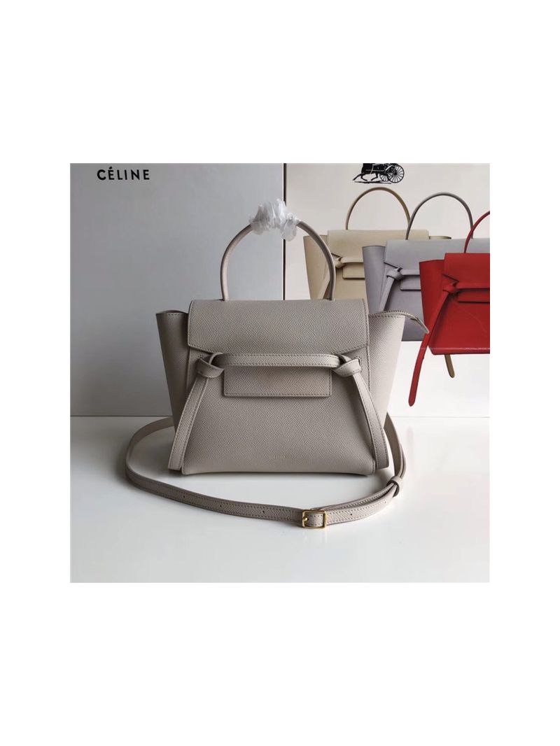 Celine Nano Belt Bag In light taupe Grained Calfskin 185003
