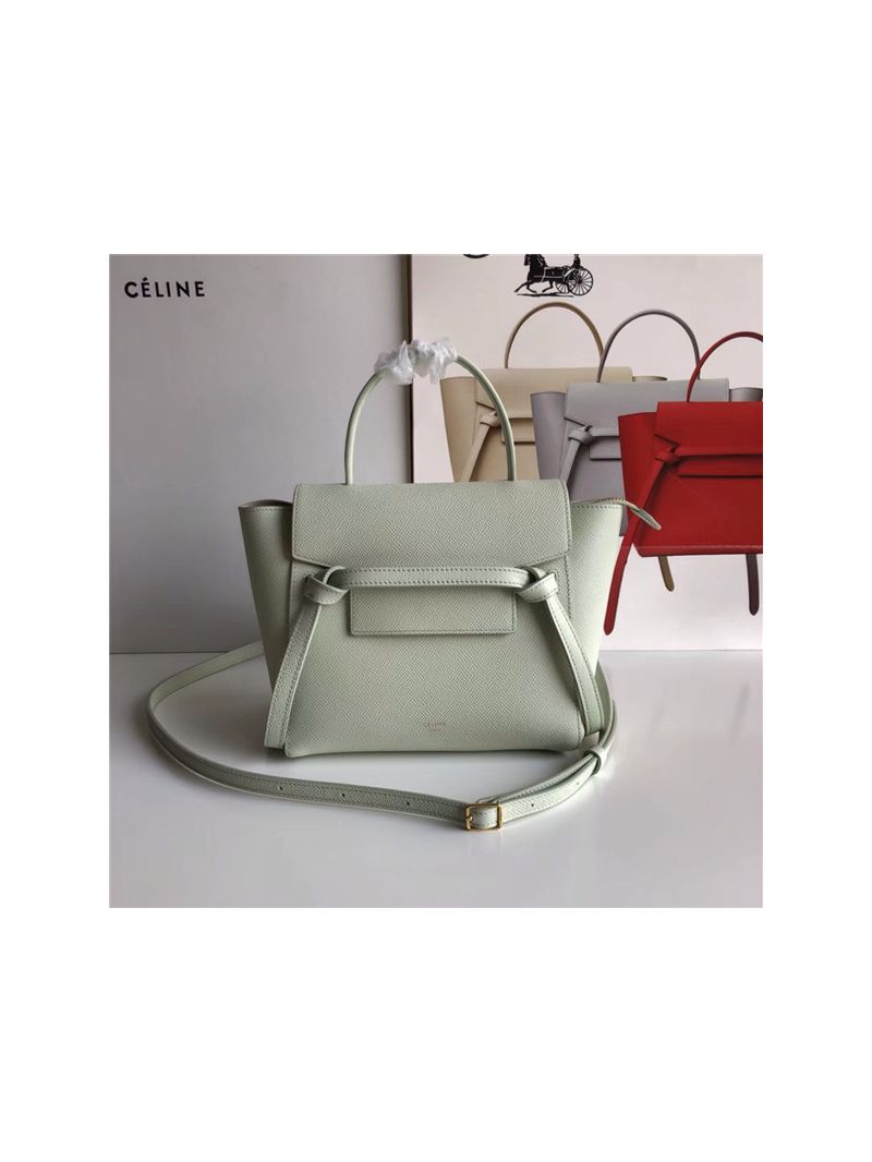 Celine Nano Belt Bag In pastel green Grained Calfskin 185003
