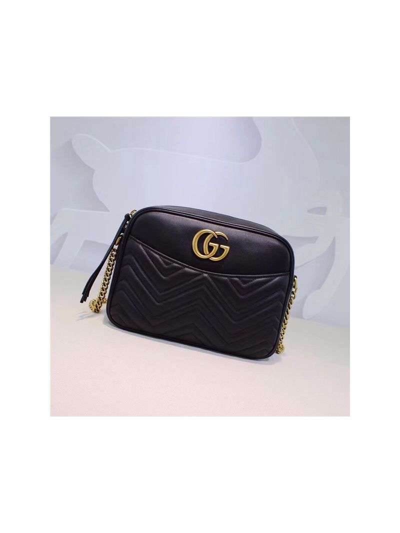 Gucci GG Marmont medium matelassé shoulder bag 443499 black