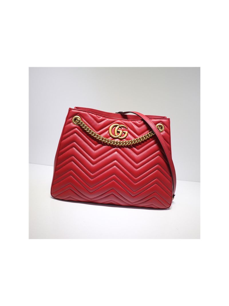 Gucci GG Marmont medium red matelassé shoulder bag 453569