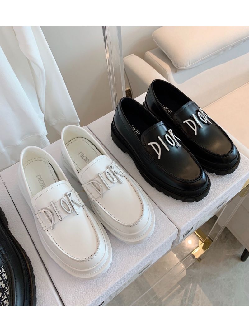 Dior Explorer Loafer Smooth Calfskin with DIOR & SHAWN Signature 3LO105 White