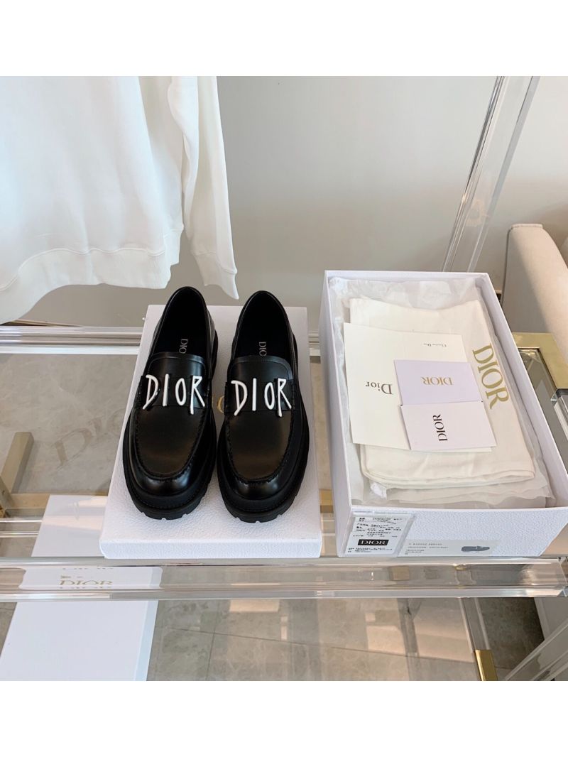 Dior Explorer Loafer Smooth Calfskin with DIOR & SHAWN Signature 3LO105 Black