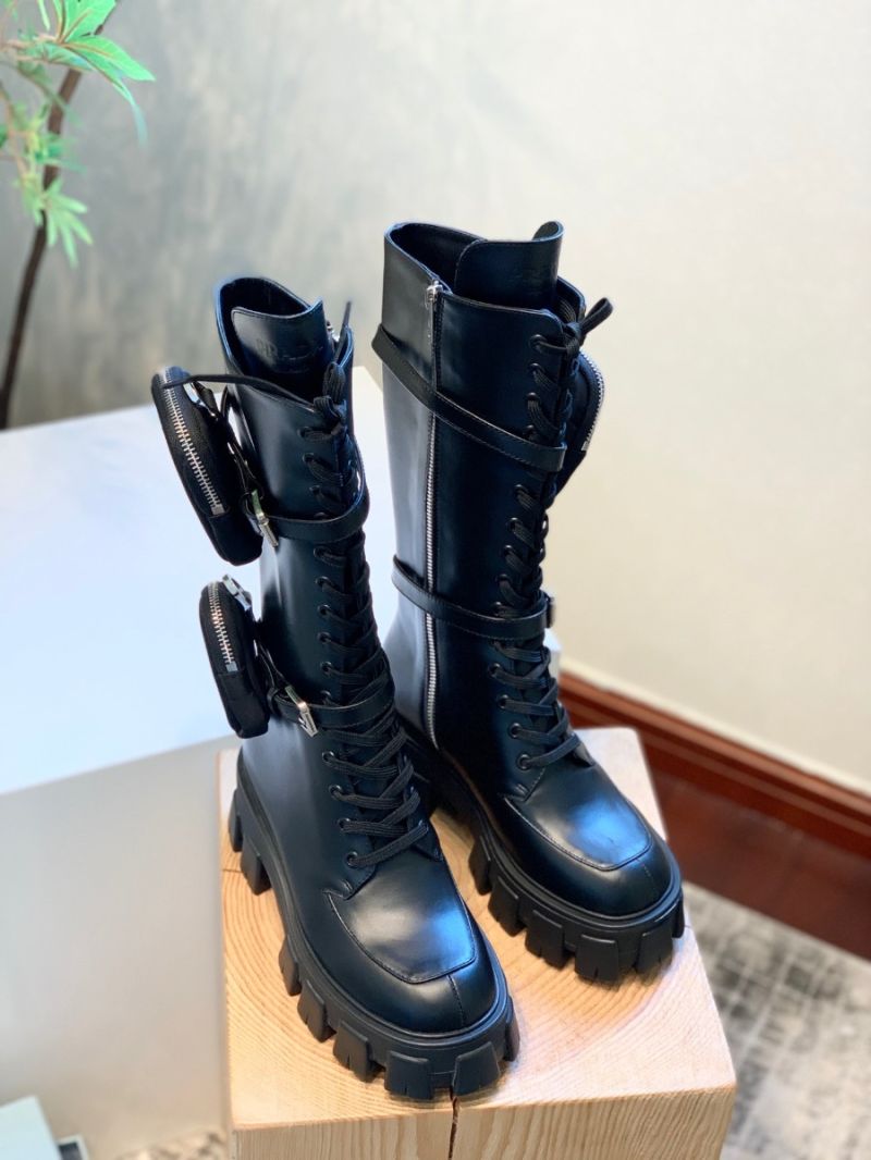 Prada Monolith Leather Boots 1W828L