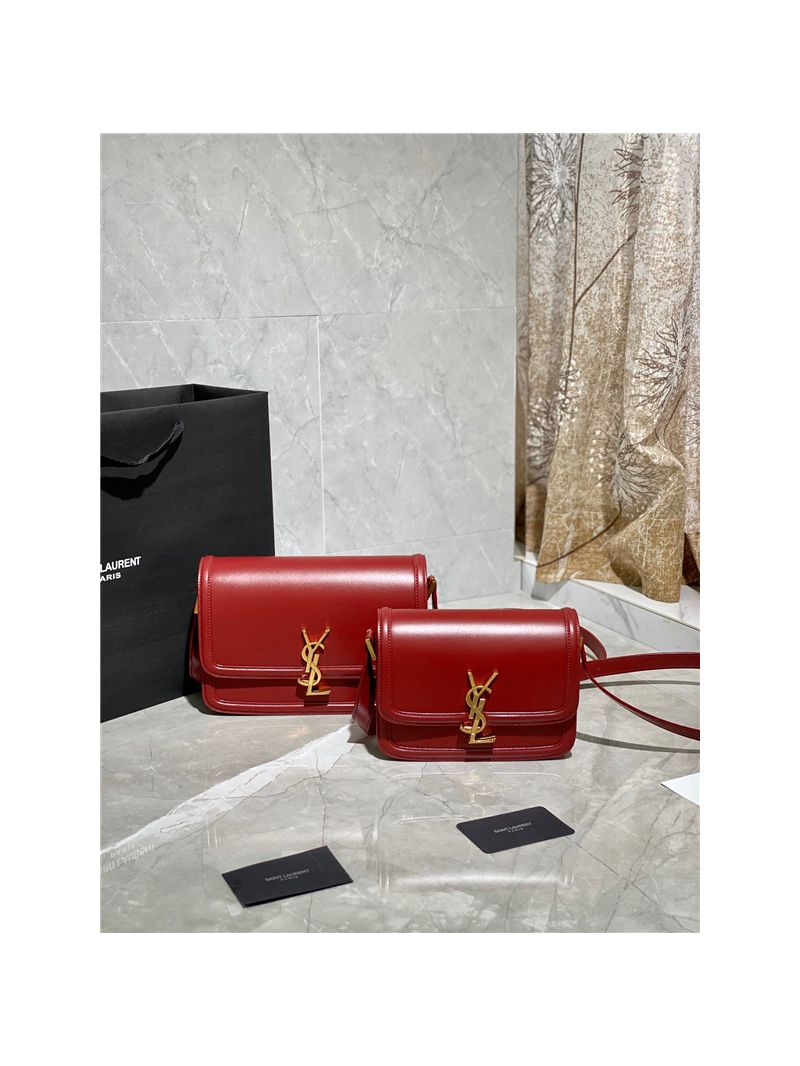 YSL Saint Laurent Solferino Soft Satchel In Box Leather 635025 Red