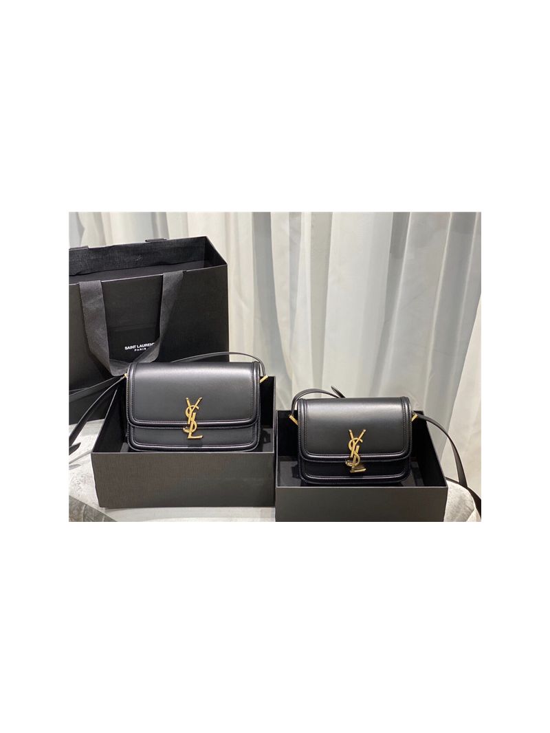 YSL Saint Laurent Solferino Soft Satchel In Box Leather 635025 Black