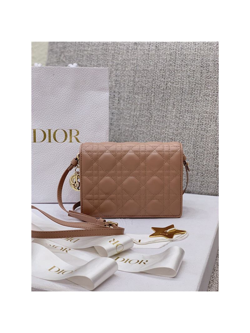 Dior Lady Dior Pouch Lambskin Cannage S0855 Nude