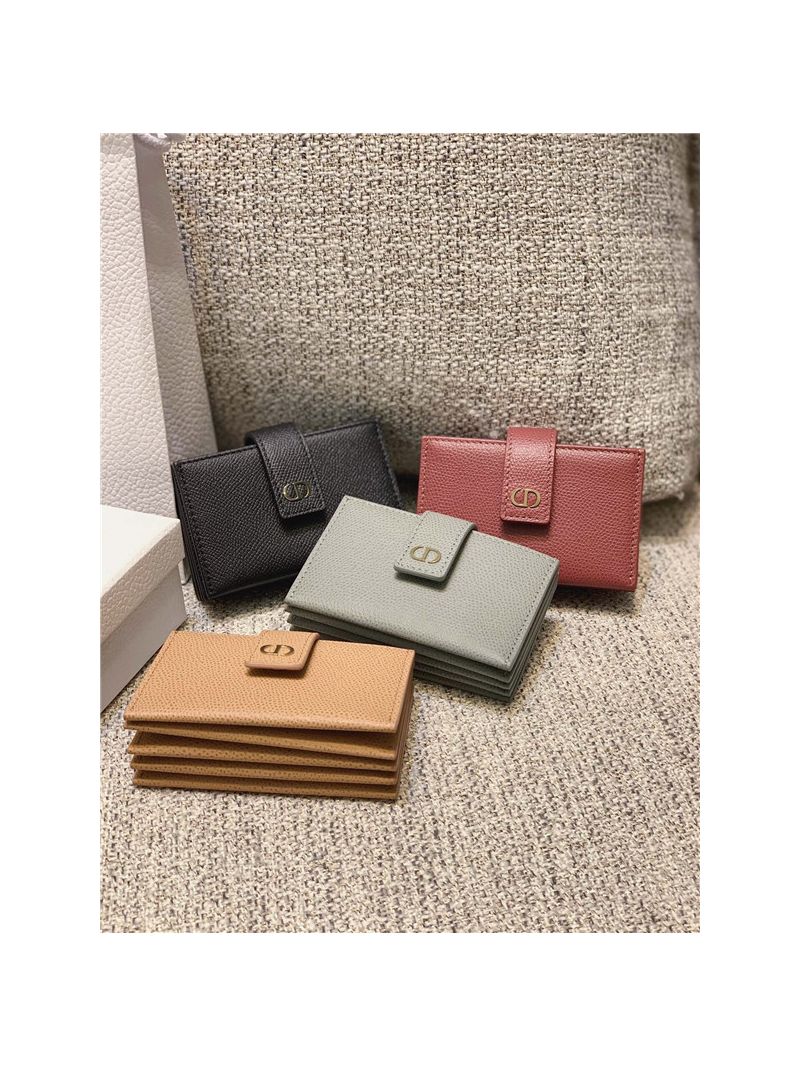 Dior 30 Montaigne 5-Gusset Card Holder Grained Calfskin S2058 Black