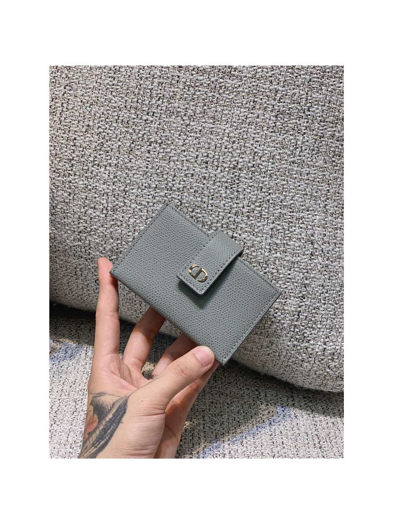 Dior 30 Montaigne 5-Gusset Card Holder Grained Calfskin S2058 Grey