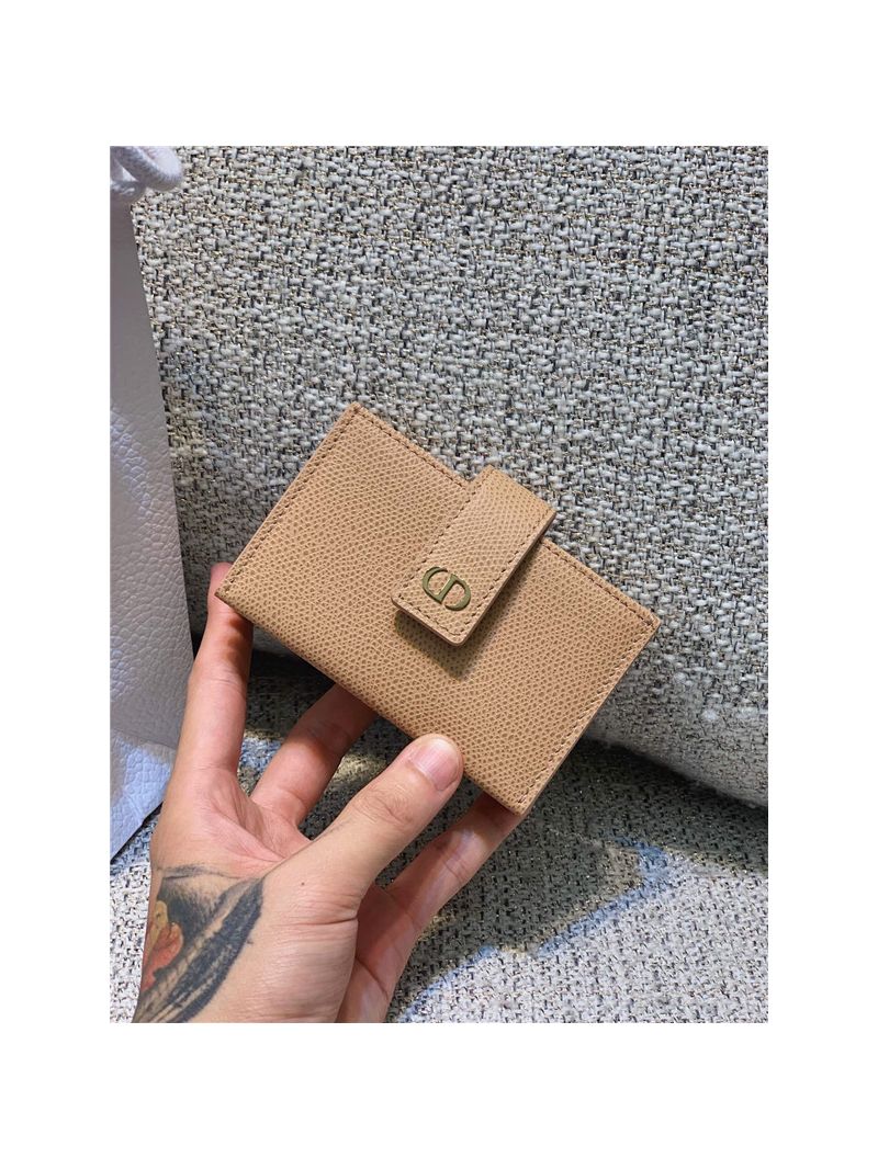 Dior 30 Montaigne 5-Gusset Card Holder Grained Calfskin S2058 Nude