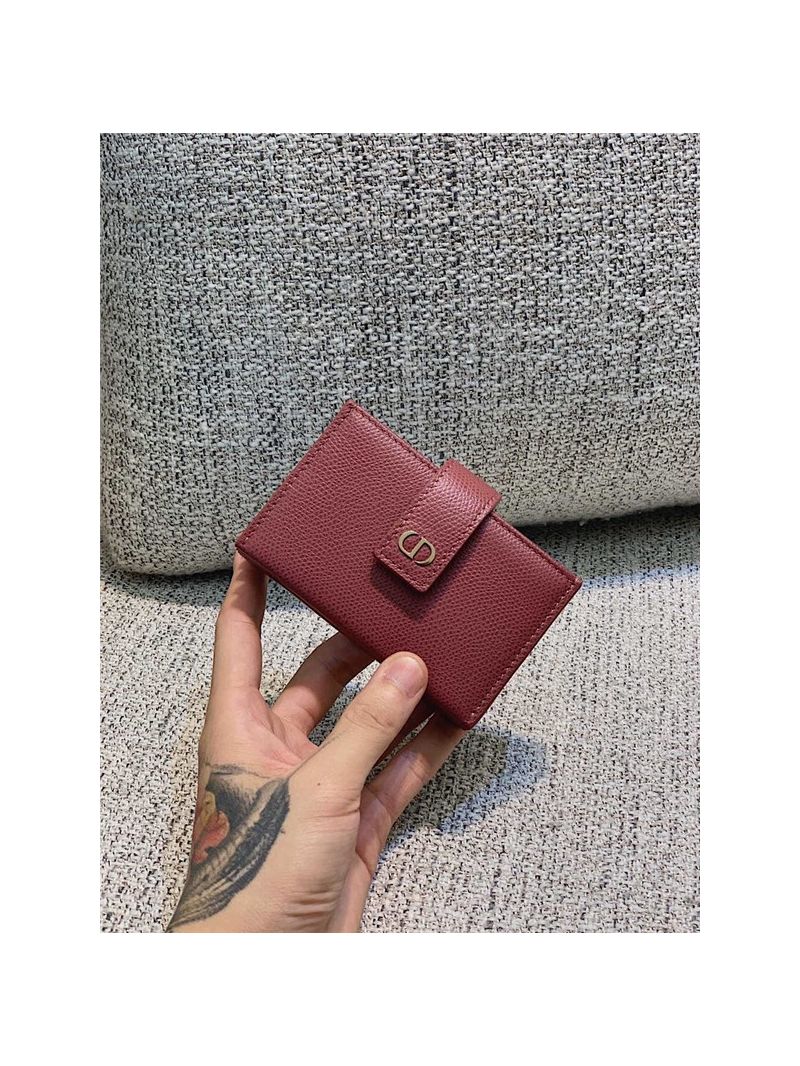 Dior 30 Montaigne 5-Gusset Card Holder Grained Calfskin S2058 Mallow Rose