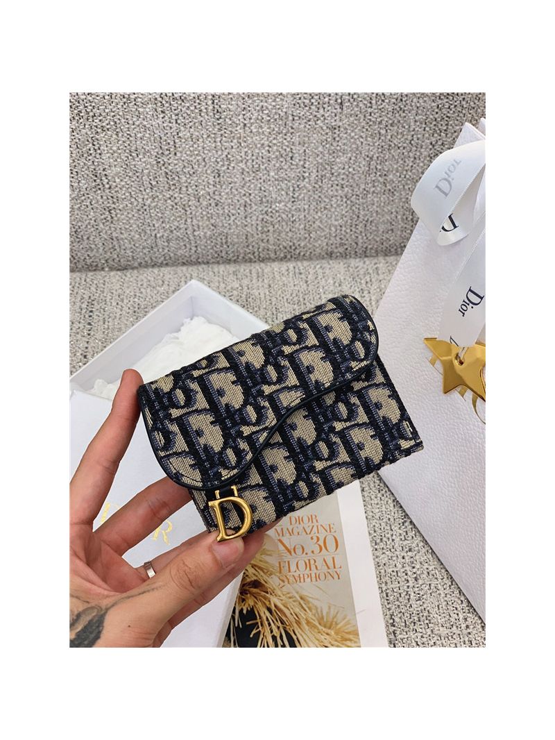 Dior Saddle 5-gusset Card Holder Oblique Jacquard S5644