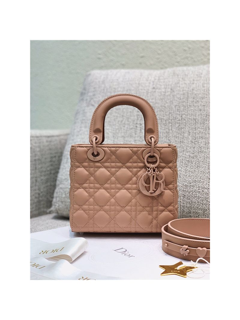 Dior Lady Dior My ABCdior Bag in Nude Ultramatte Cannage Calfskin