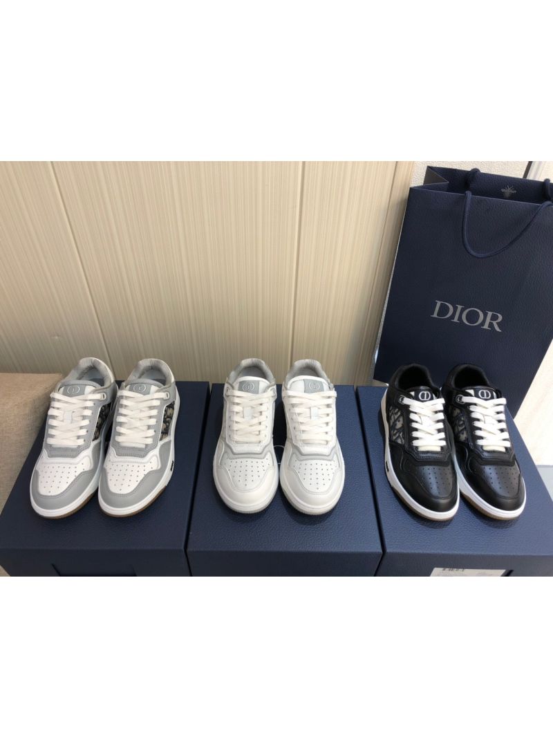 Dior B27 Low-Top Sneaker Gray Smooth Calfskin with Dior Oblique Jacquard 3SN272