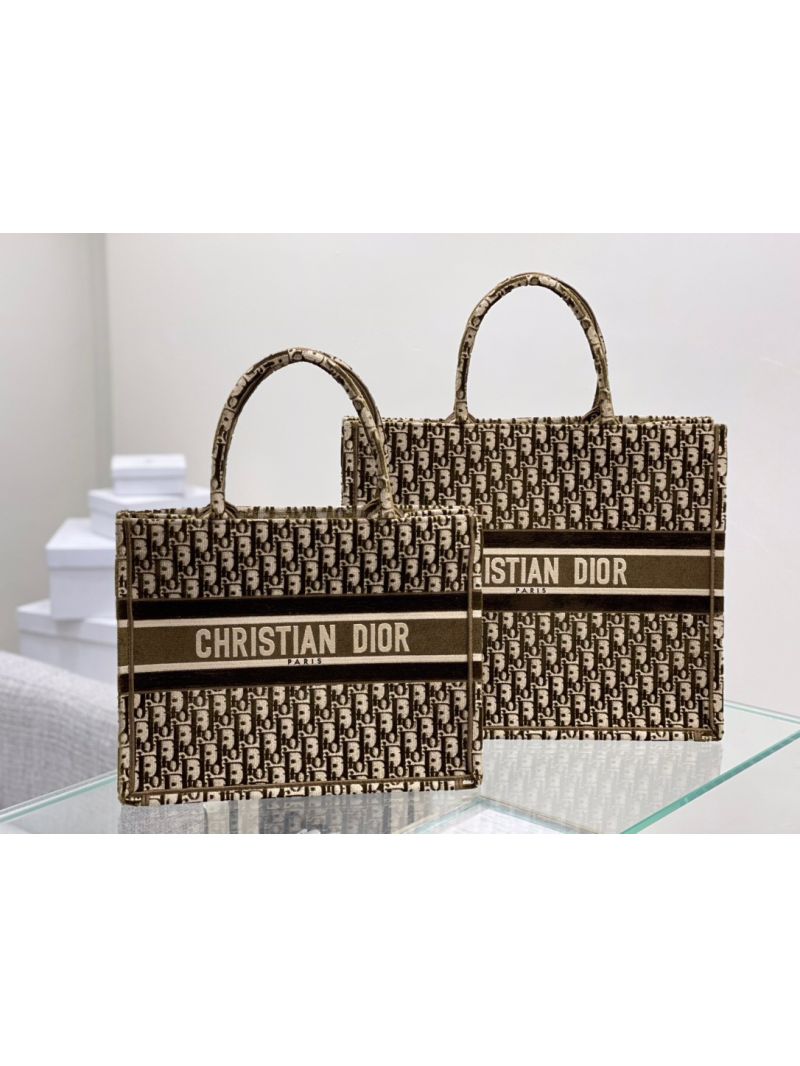 Dior Book Tote Brown Cannage Embroidered Velvet M1286