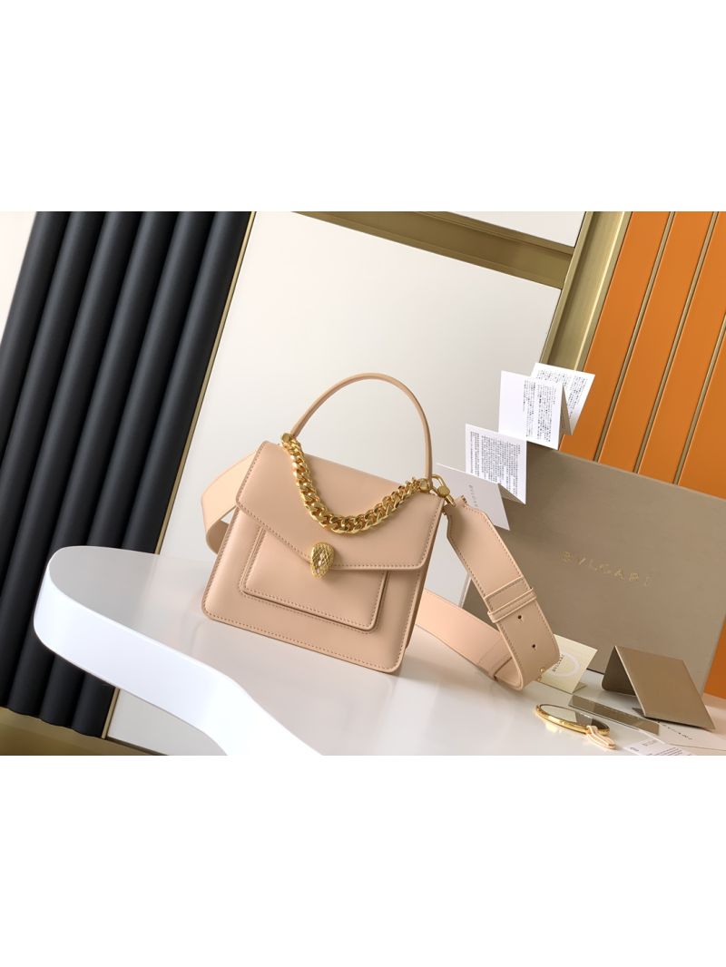 Bvlgari Serpenti Forever  Small Maxi Chain Top-handle Bag In Pink Nappa Leather 291168