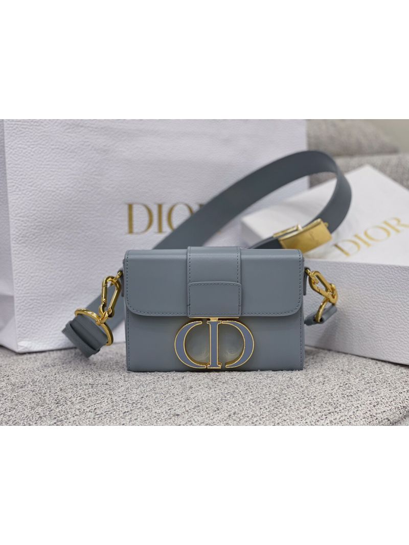 Dior 30 Montaigne Box Bag with Tonal Enamel CD M9204U Cloud Blue 