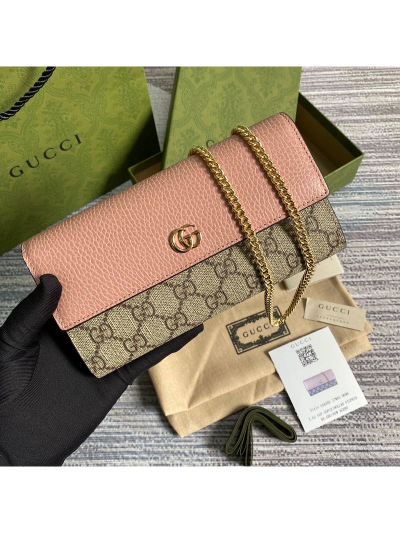 Gucci GG Marmont chain wallet 546585 Pink