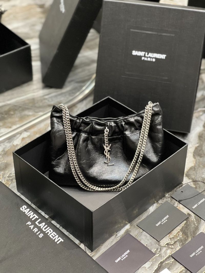 YSL Saint Laurent Pac Pac Ruched Hobo bag 681632 Black
