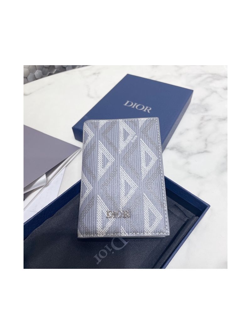 Dior Bi-fold Card Holder CD Diamond Canvas 2ESCH138