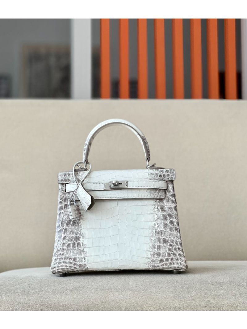 Hermes Kelly Retourne Bag in Himalayan Alligator Natural Leather