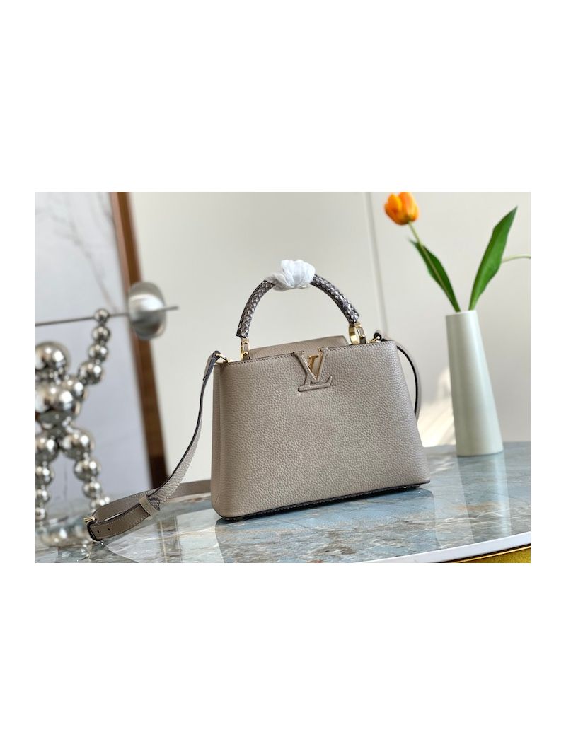 Louis Vuitton Capucines Galet with python top handle N92040 N92802
