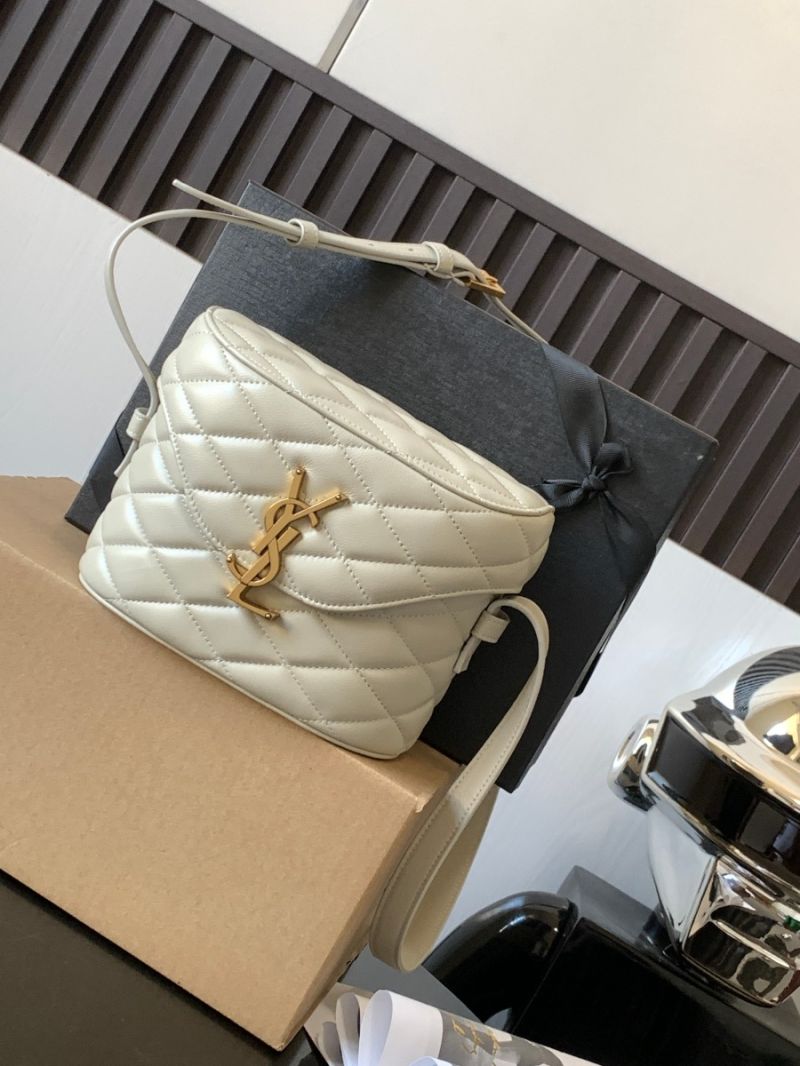 YSL Saint Laurent June Box Bag In Quilted Lambskin 7100801 Blanc