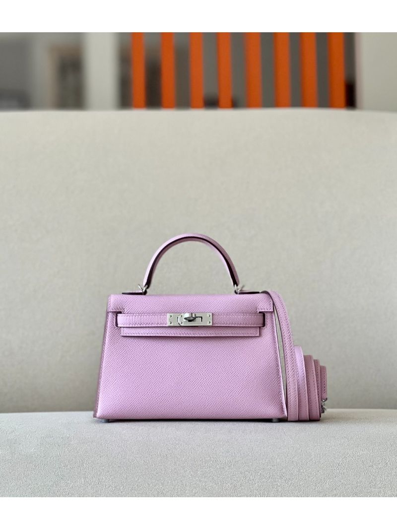 Hermès Epsom Leather Mini Kelly Sellier II 20 in X9 Mauve Sylvestre