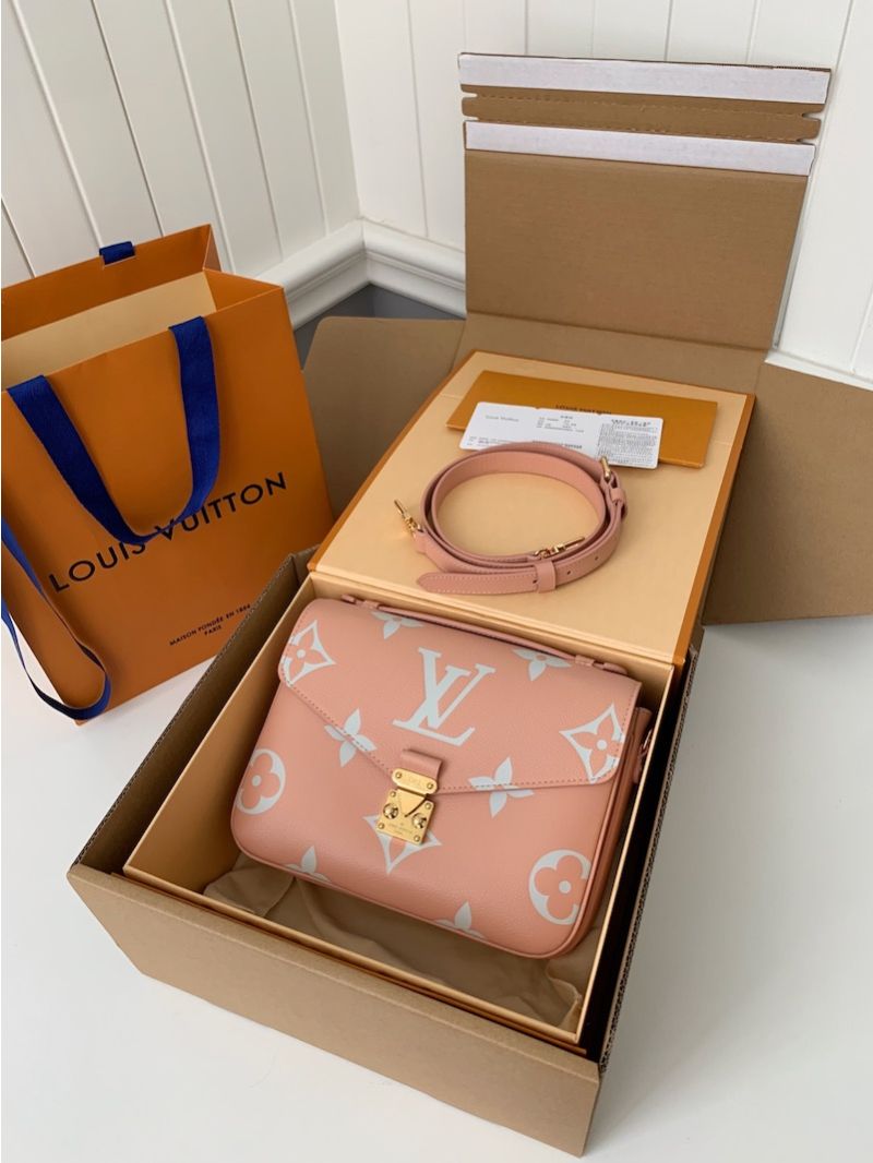 Louis Vuitton LV Metis M46302 Monogram Empreinte Rose Trianon Creme