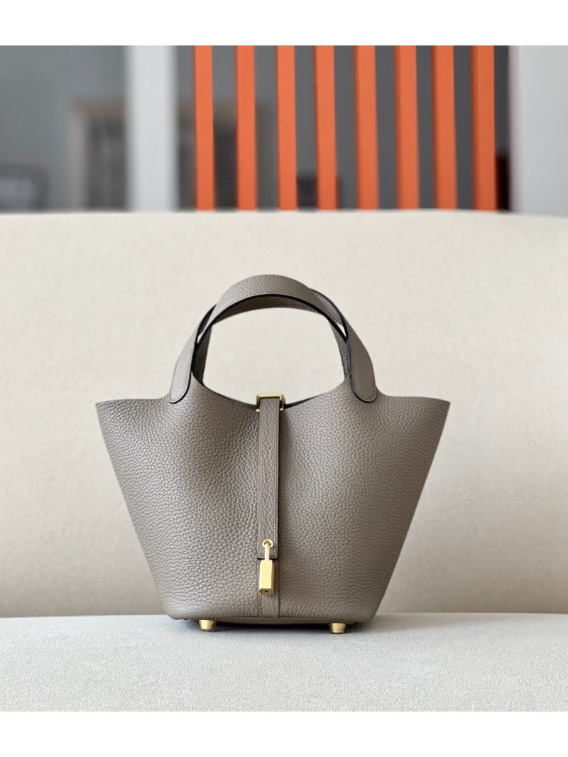 Hermes Picotin Lock bag M8 Gris Asphalt Clemence leather 