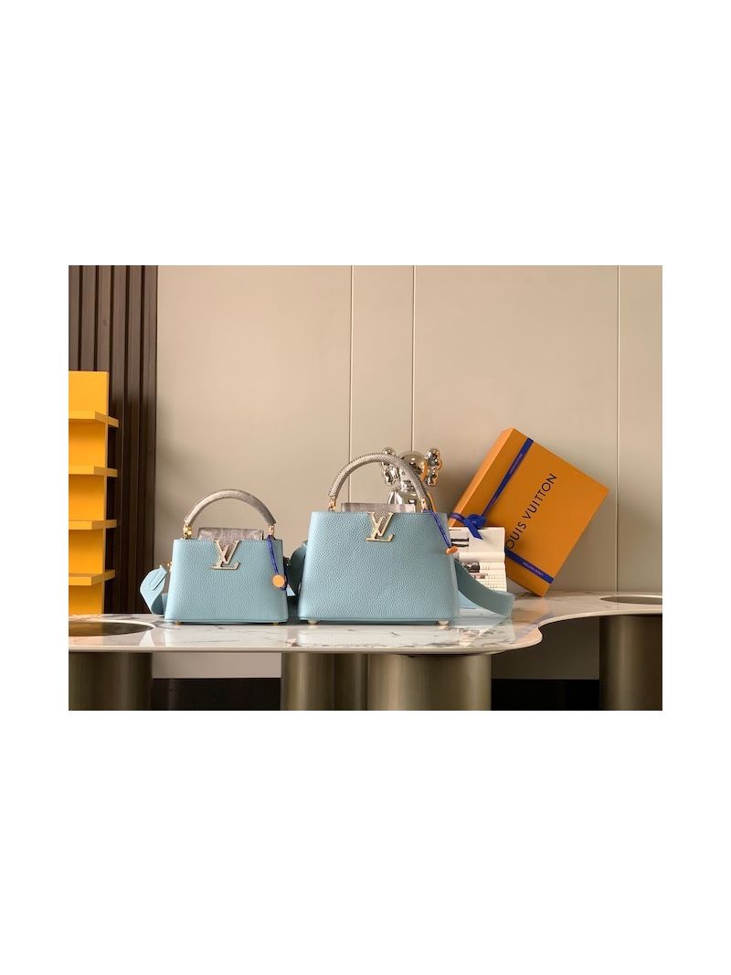 Louis Vuitton Capucines Mini BB Taurillon and Karung leather M21166 Olympe Blue