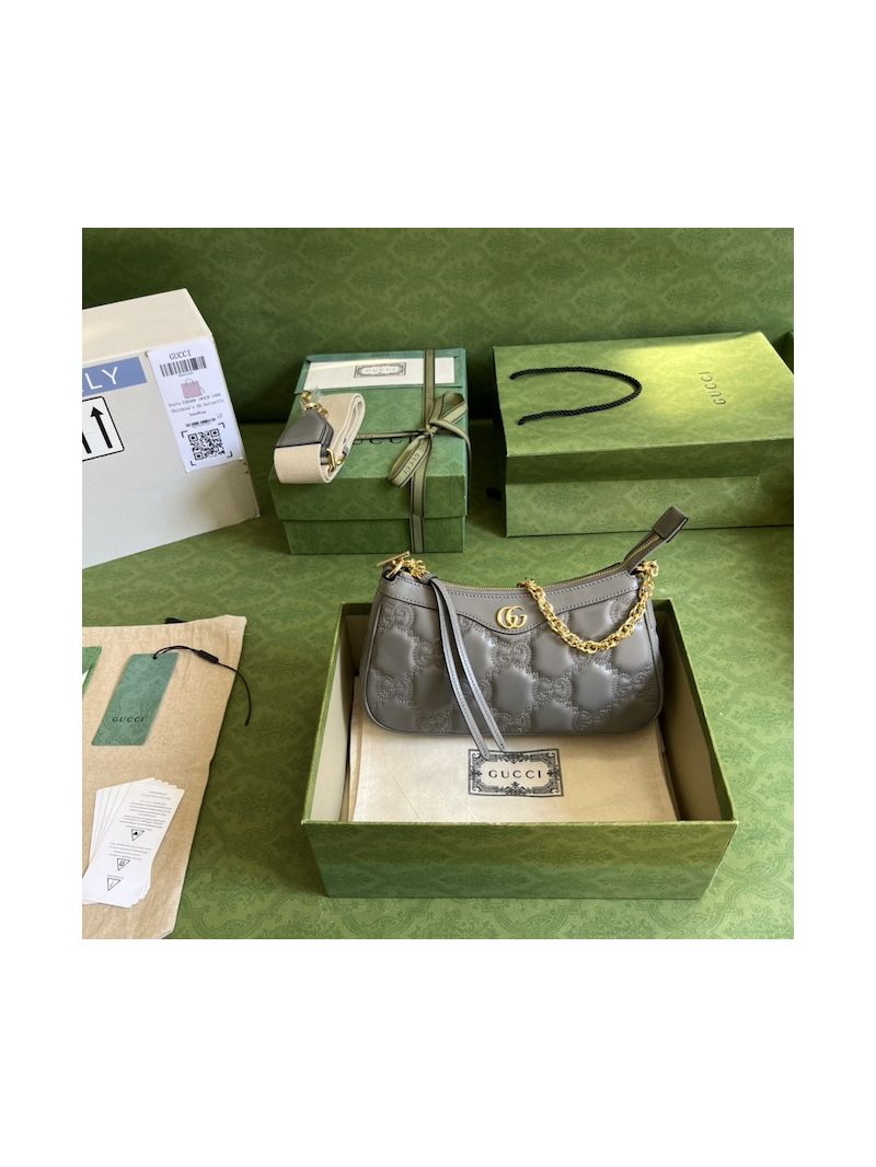 Gucci GG Matelassé handbag 735049 Grey