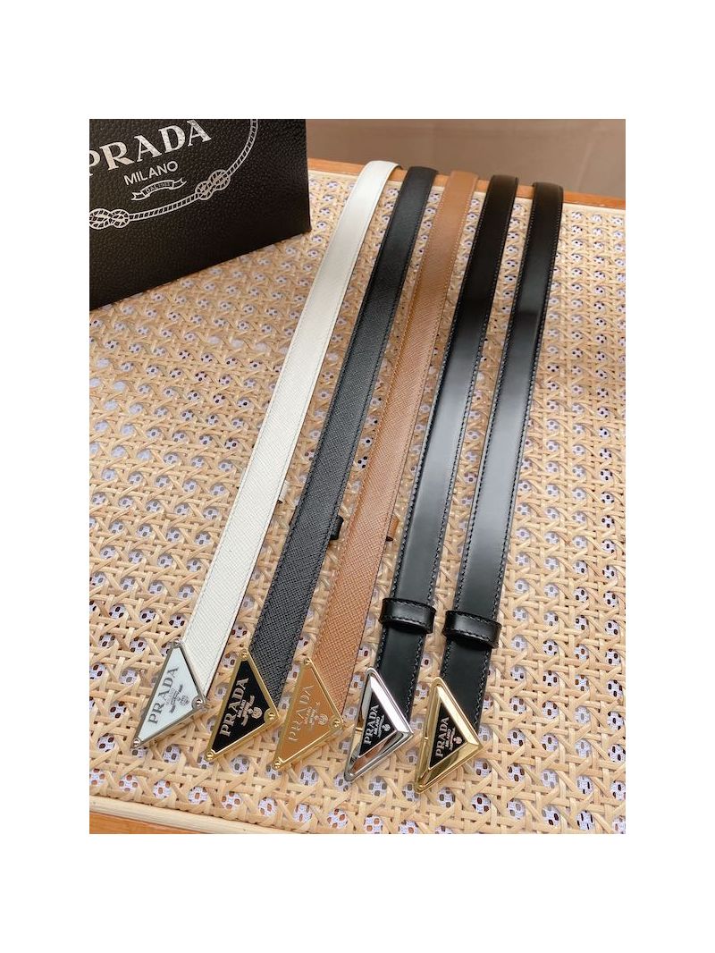Prada 2.0 Triangle Logo Buckle Belt Saffiano Leather 1CC369