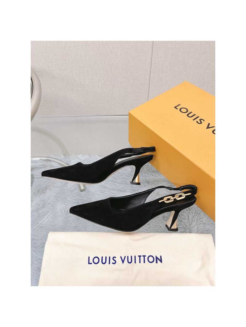 Louis Vuitton LV Sparkle Slingback Pump 1AB461 Suede Black