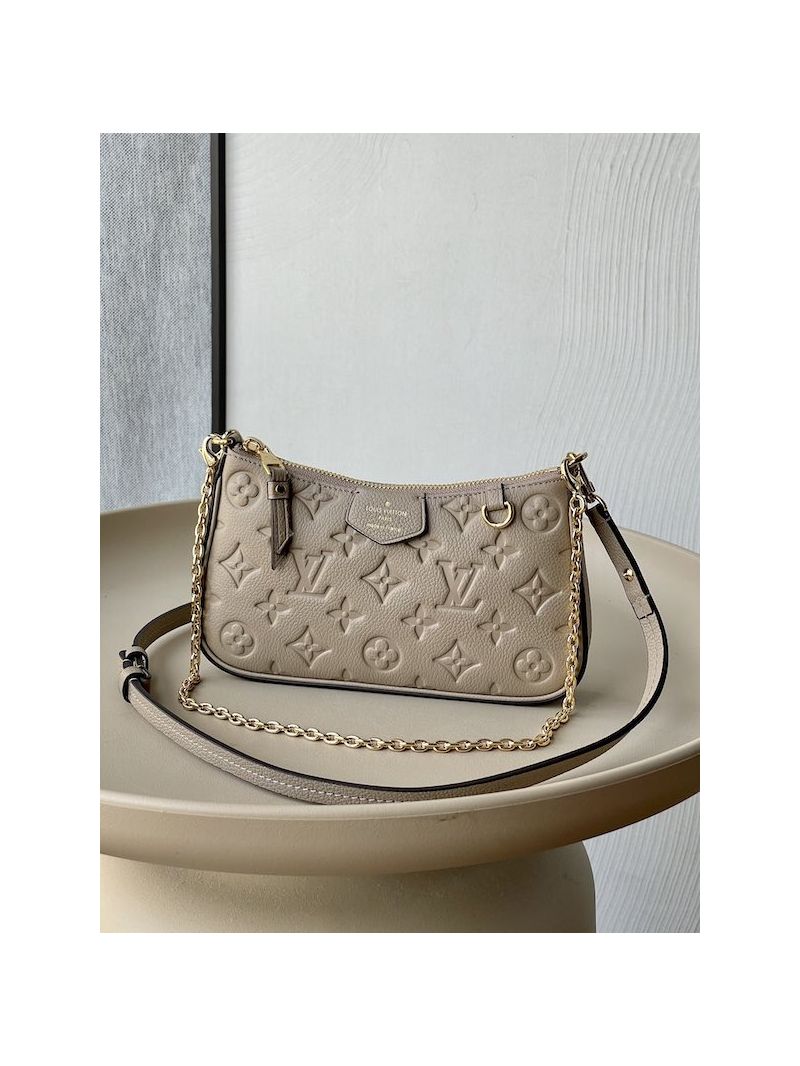 Louis Vuitton LV Easy Pouch On Strap in Monogram Empreinte leather M81066 Tourterelle