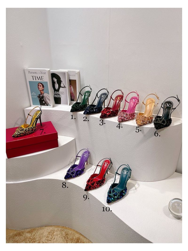 Valentino Garavani VSling 80 Sequin Pumps VLogo Crystal-Studded WS0R01S ii